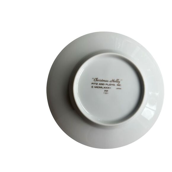 Fitz & Floyd Christmas Holly Saucers – Set of 8 (1982, Japan) new unused - Picture 4 of 4